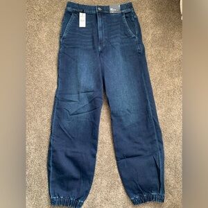 Express brand new super high rise denim joggers. Size 4